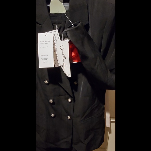 NWT Vintage black stripted Dress Pant Suit by Jonathan Logan 12 - Picture 9 of 16